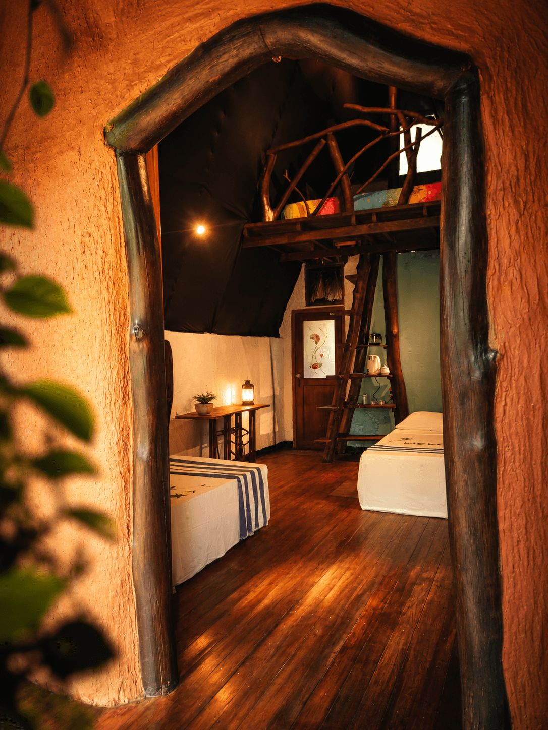 Eco treehouse accommodation in Sigiriya jungle Sri Lanka